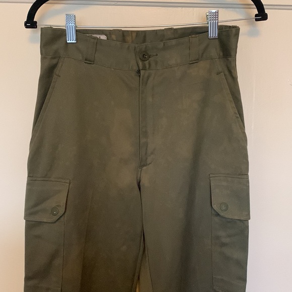 vintage army cropped jogger fatigue cargo pants bleach distressing - Picture 5 of 15